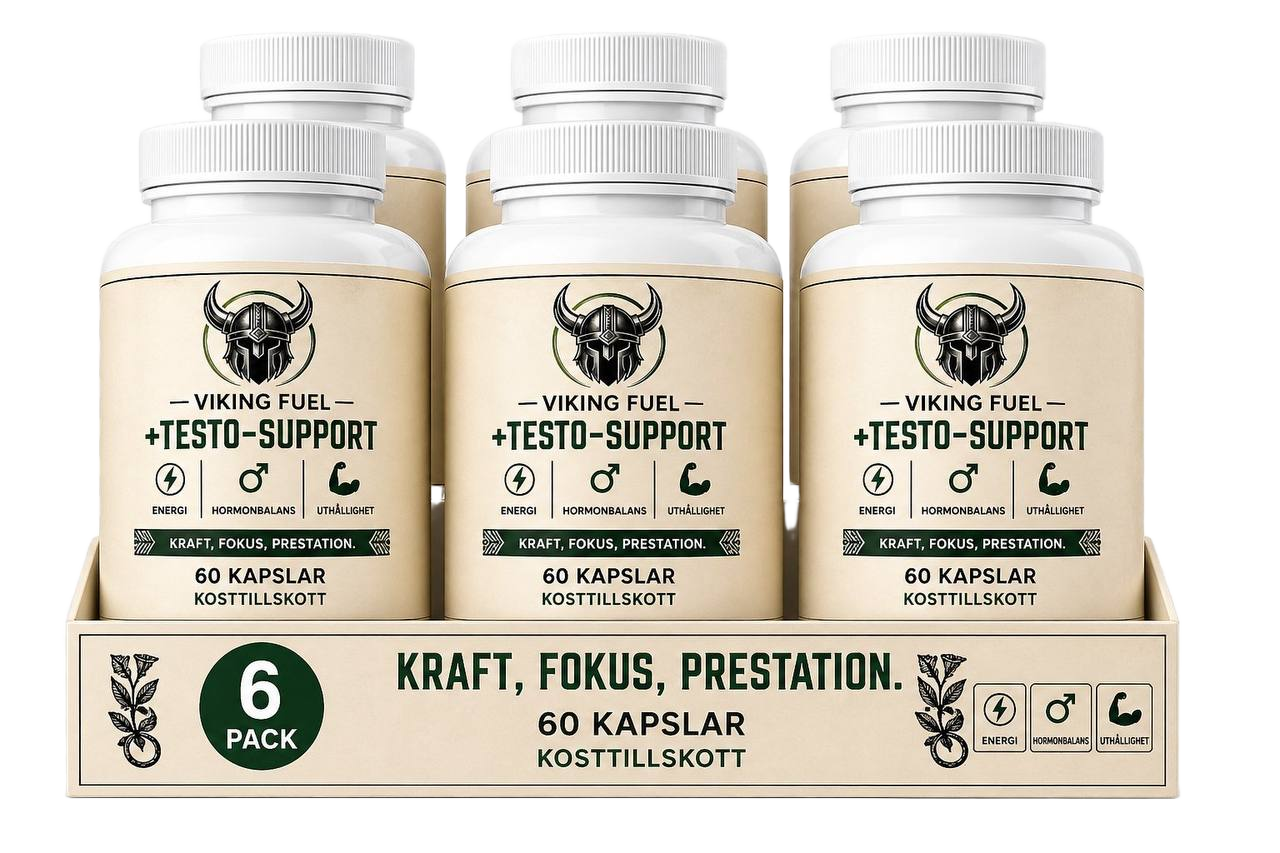 Testo-support 6-pack supplement bottle on white clean background